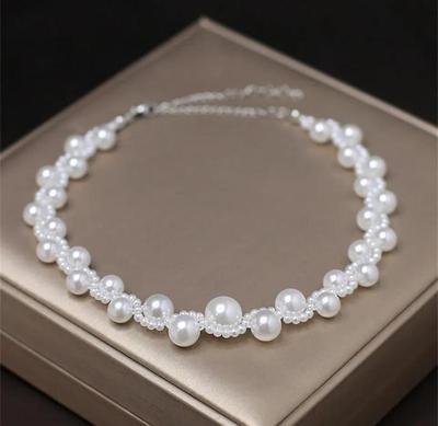 Funky Antique Plated Pearl Choker