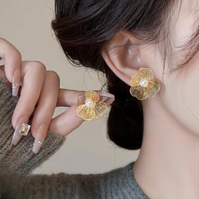 Foil Pearl Korean Earrings (PXT-989)