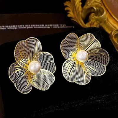 Foil Pearl Korean Earrings (PXT-989)