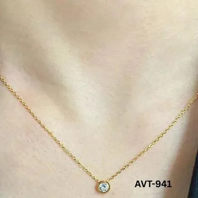 Single Pearl trending Korean Alloy -Necklace (AVT-941)