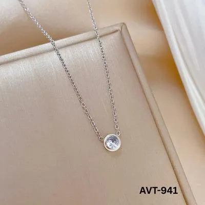 Single Pearl trending Korean Alloy -Necklace (AVT-941)