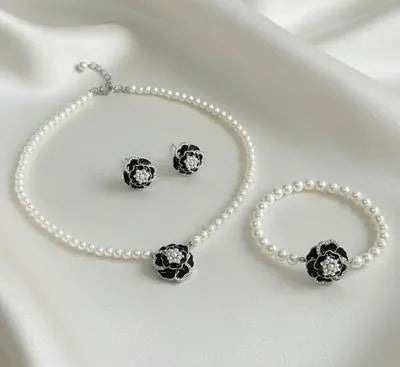 Elegant flower korean Necklace Set ZIJ-904