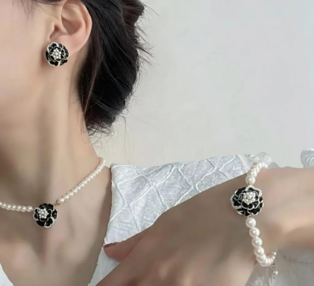 Elegant flower korean Necklace Set ZIJ-904