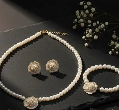 Elegant flower korean Necklace Set ZIJ-904