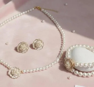 Elegant flower korean Necklace Set ZIJ-904