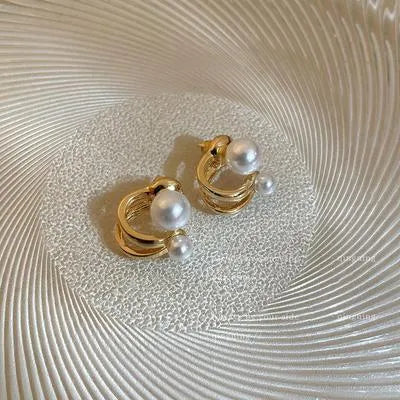 2 in 1 Pearl Korean Earings