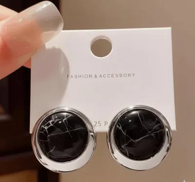 Korean Marble design circle earings ZXJ-902