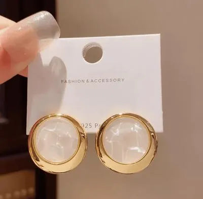 Korean Marble design circle earings ZXJ-902