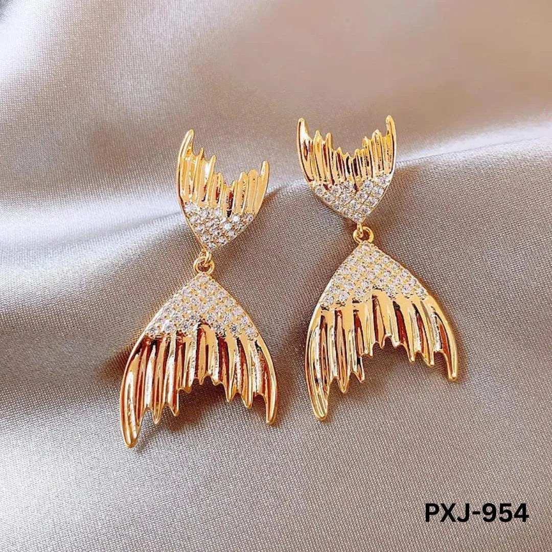 Fish Tail Korean Stylish -Earrings PXJ-954