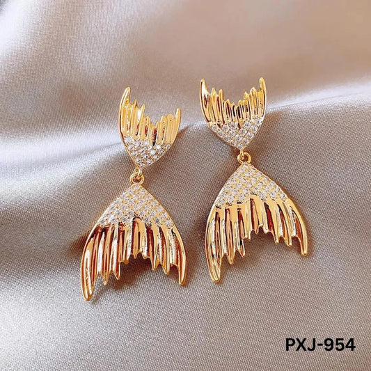 Fish Tail Korean Stylish -Earrings PXJ-954