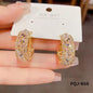 Zircon Gold korean style Baliyaan - Earrings PQJ-956