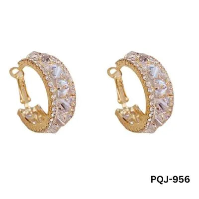 Zircon Gold korean style Baliyaan - Earrings PQJ-956