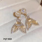 Fish Tail Pearl Zircon Earrings PQT-969