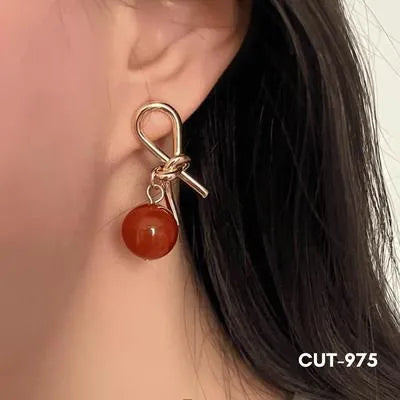 Knot Pearl Stone - Earrings PXJ-975