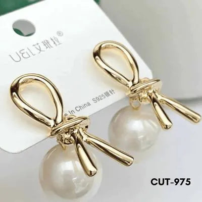 Knot Pearl Stone - Earrings PXJ-975