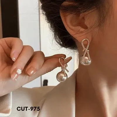 Knot Pearl Stone - Earrings PXJ-975