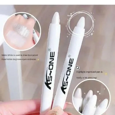 KS-ONE Silver Pearlescent Waterproof Eye Highlighter Pen | Long Lasting Stick for Inner Corner & Brow Bone Glow