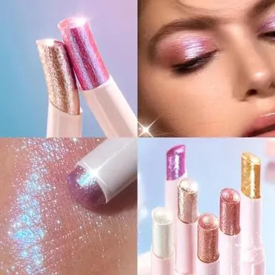 Jelly Eyeshadow Highlight Stick | Glitter Shimmer High Pigmentation Long Lasting Eye & Face Makeup | Blendable Lightweight Jelly Cream Highlighter | Crystal Jelly Glaze Stick for Party, Bridal, Wedding & Daily Makeup Look