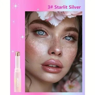 Jelly Eyeshadow Highlight Stick | Glitter Shimmer High Pigmentation Long Lasting Eye & Face Makeup | Blendable Lightweight Jelly Cream Highlighter | Crystal Jelly Glaze Stick for Party, Bridal, Wedding & Daily Makeup Look