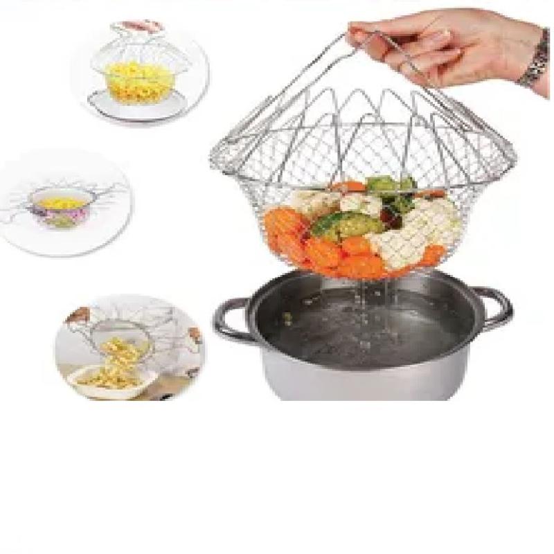 Vegetable Frying, Foldable Strainer, Chef Basket 12 IN 1
