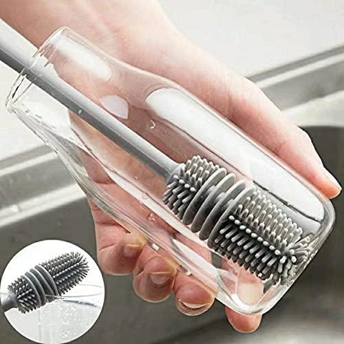 Silicone Bottle Cleaning Brush Bottle Brush Insulation Cup Washing No Deadend Long Handled Silicone Cleaning Brush Household Multifunctional Cleaning Tools