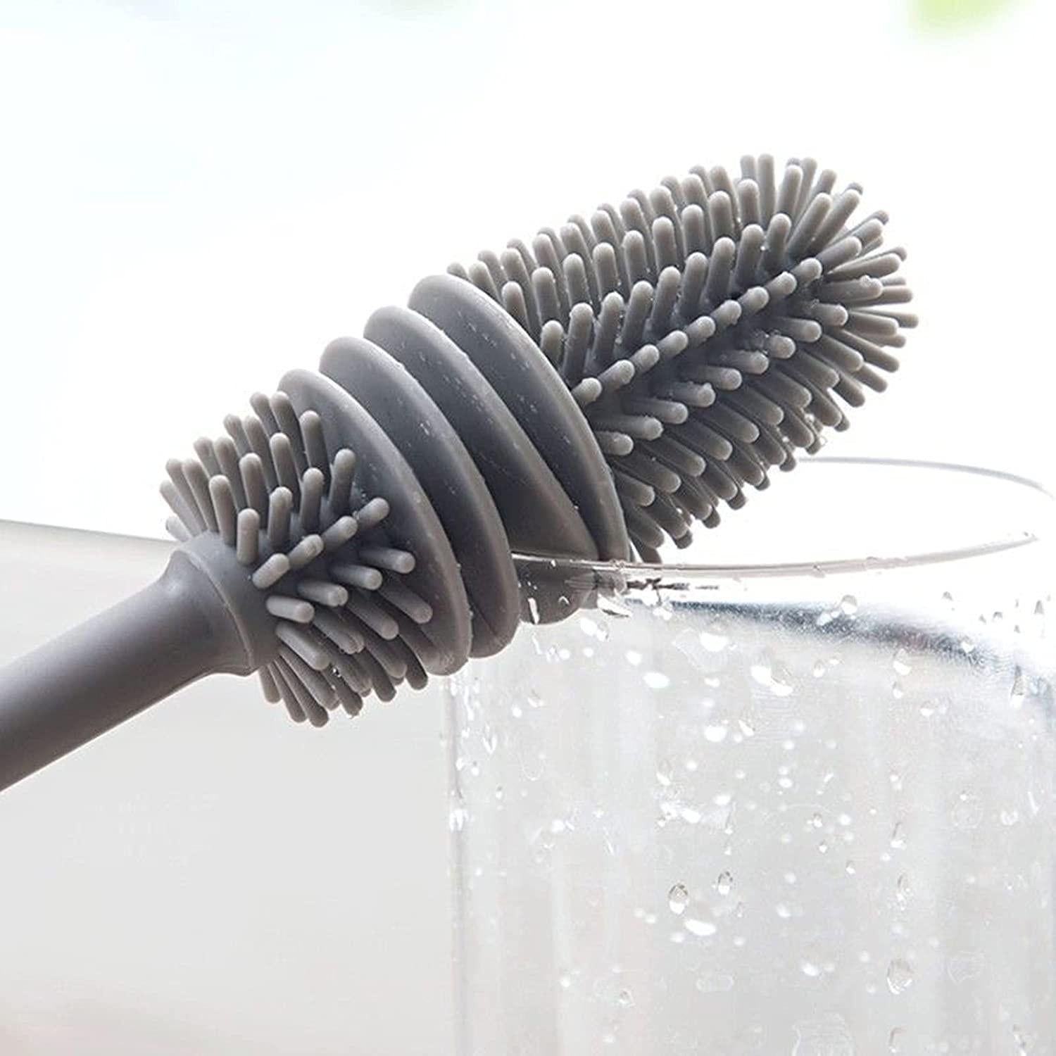 Silicone Bottle Cleaning Brush Bottle Brush Insulation Cup Washing No Deadend Long Handled Silicone Cleaning Brush Household Multifunctional Cleaning Tools