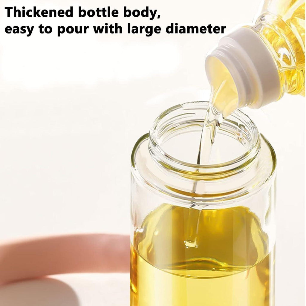 3 in 1 Oil Dispenser Bottle for Kitchen with Brush Glass Spray Bottle 550ml