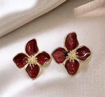 Sunflower Design Gold Plated Earrings