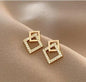 Square Design Gold Plated Earrings