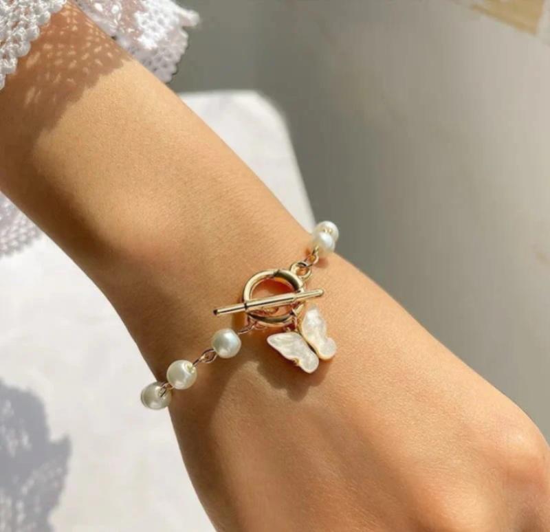 1 Pc Gold Plated Pearl Thread Bracelet