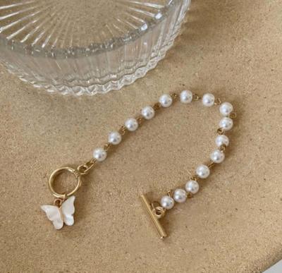 1 Pc Gold Plated Pearl Thread Bracelet