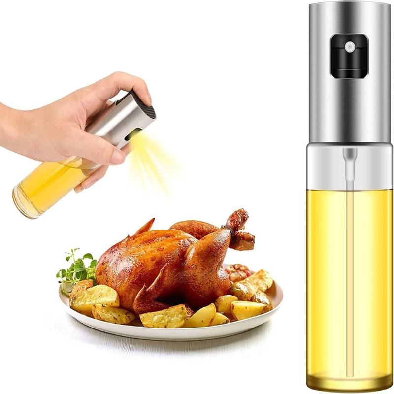 Kitchen Push Type Spray Olive Oil Sprayer Bottle Pump Oil Pot Leak-proof Grill BBQ Sprayer Oil Dispenser BBQ Gravy Boats Tools