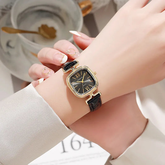 New Chanel style thin strap small dial elegant women's watch live broadcast with goods small square girl's watch delivery