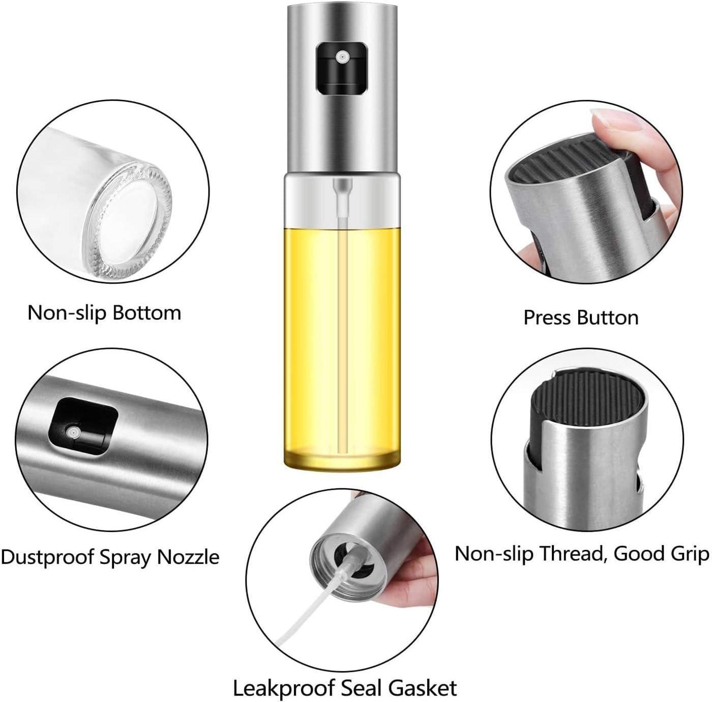 Kitchen Push Type Spray Olive Oil Sprayer Bottle Pump Oil Pot Leak-proof Grill BBQ Sprayer Oil Dispenser BBQ Gravy Boats Tools