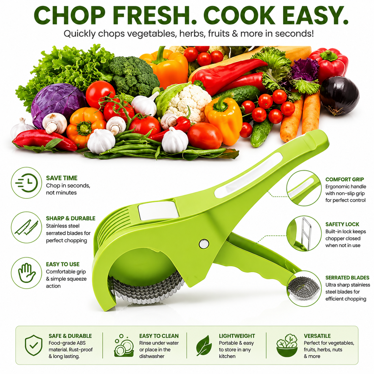 Multi Vegetable & Fruit Cutter 5 Blade