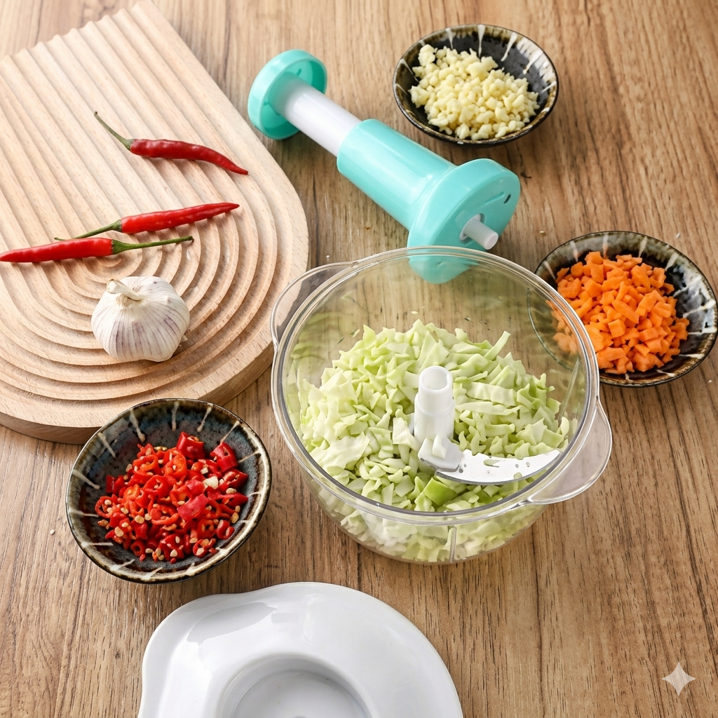 Manual Hand Push Chopper/ multifunctional Hand Pat Chopper And Mixer/press Cutter Vegetable Meat Grinder 1.5 Liter