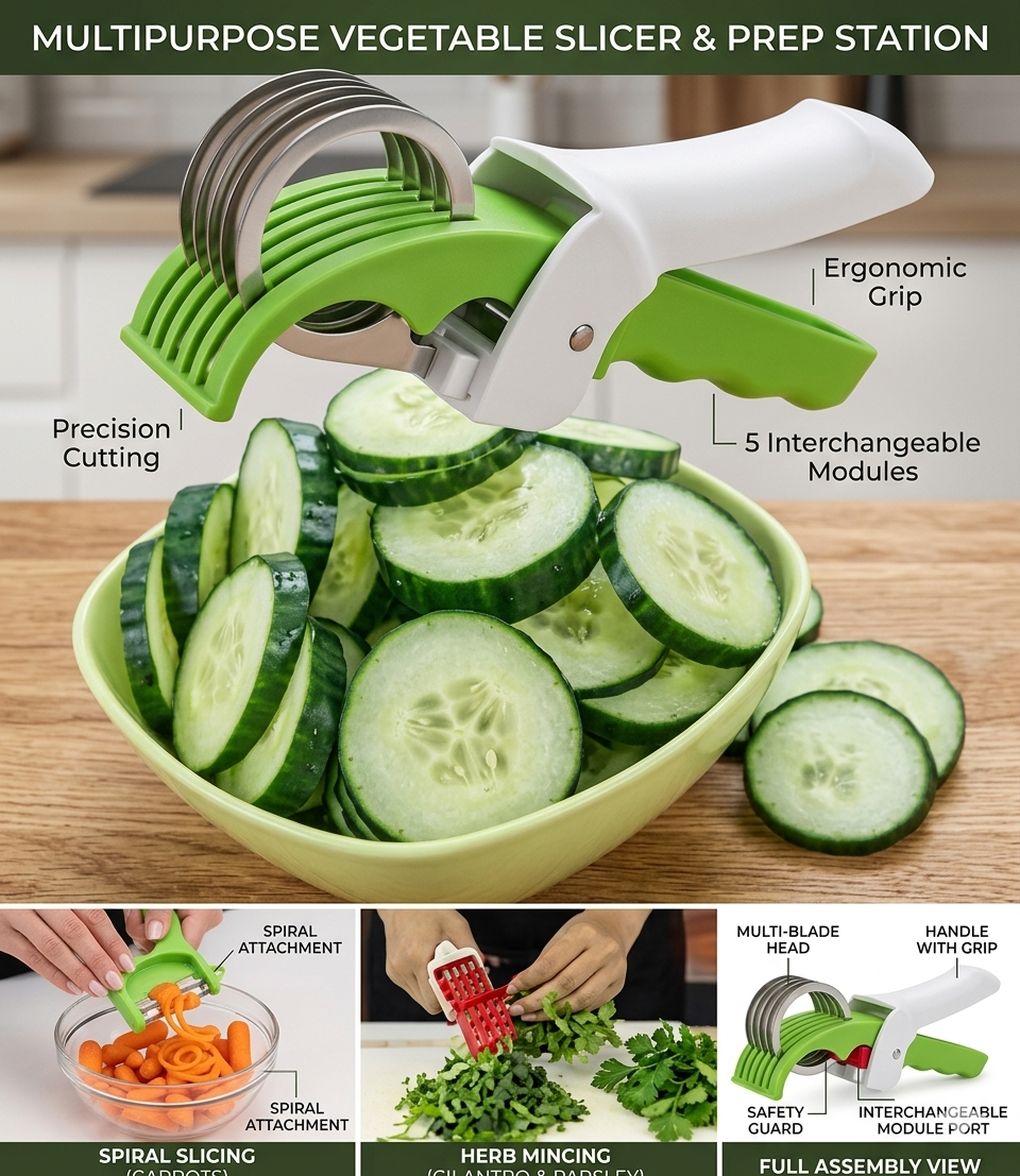 Multi Vegetable & Fruit Cutter 5 Blade