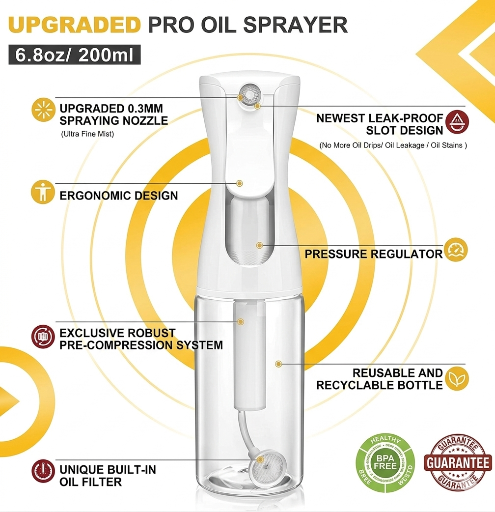 Cooking Oil Spray Bottle Barbecue Spray Bottle Anti leakage Oil Durable Pot
