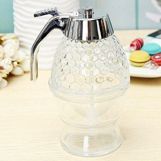 Elegant Crystal Honey Dispenser Honey Syrup Bee Pot Jar