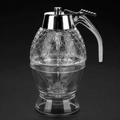 Elegant Crystal Honey Dispenser Honey Syrup Bee Pot Jar