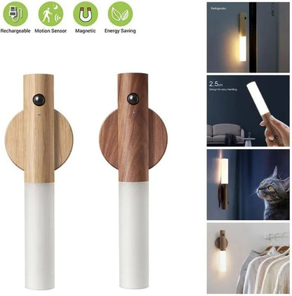LED USB Wireless Wood Stick Night Light Warm Motion Sensor Wall Lamp Magnetic Corridor Cabinet Wardrobe Light Decor Home Light