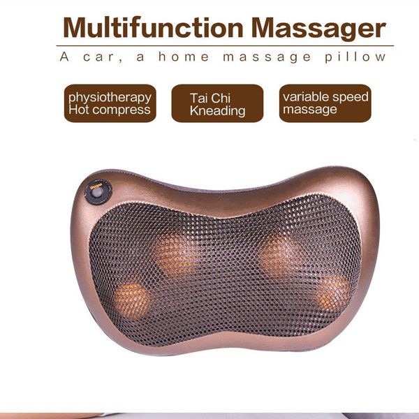 Pillow Massager With Deep Kneading Heated Massage Nodes Electric Cervical Body Massager