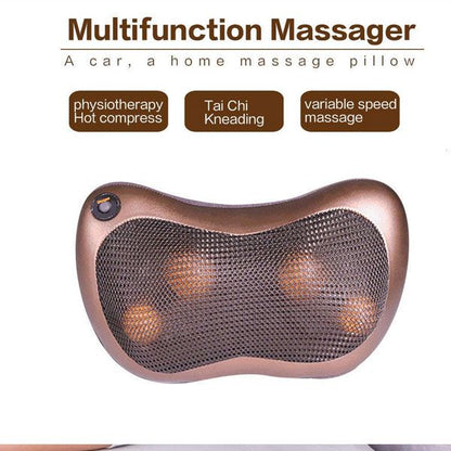Pillow Massager With Deep Kneading Heated Massage Nodes Electric Cervical Body Massager