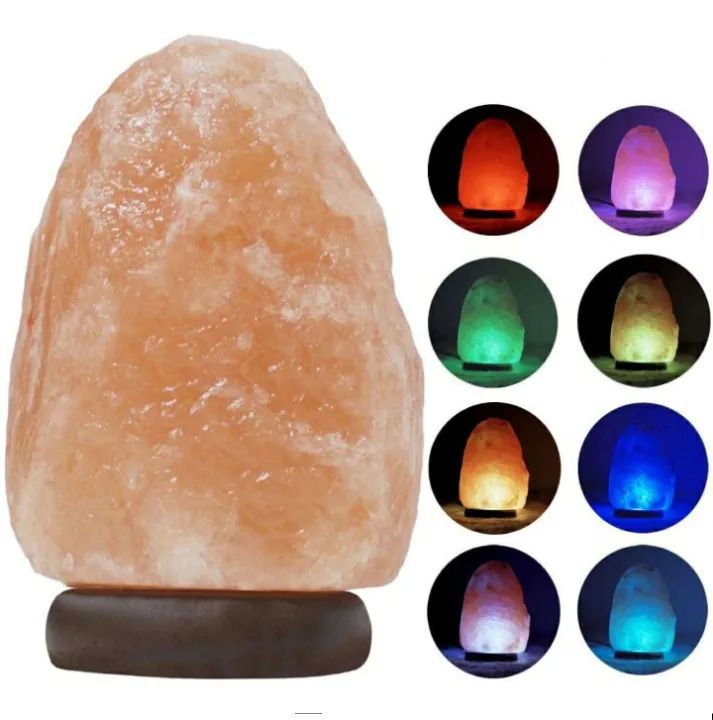 Salt Lamp USB Himalayan for Home Decor Natural Pink Rock Salt Lamp Night Light with Salt Lamp Bulb for Asthma and Allergy Relief Air Purifying Crystal Lamp to Clean Room Atmosphere and Improve Air Quality